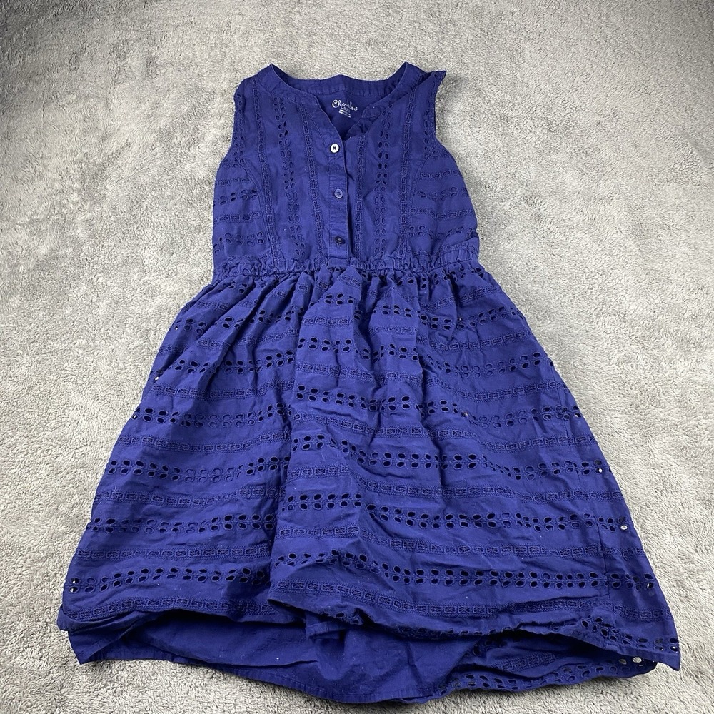 Cherokee Dress Girls Size Large 10-12 Blue Buttons